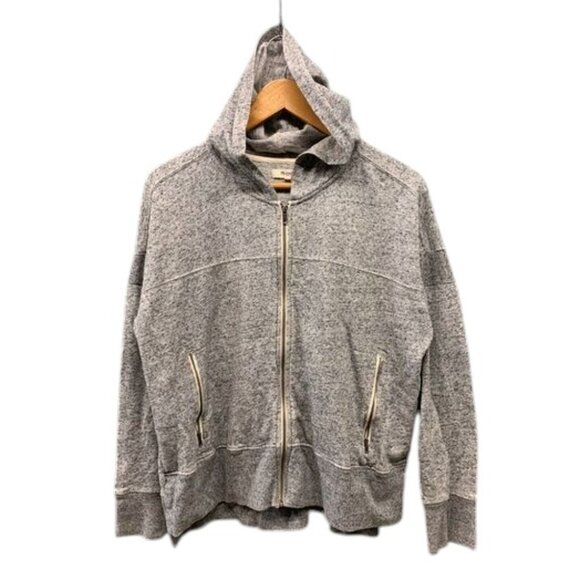 Madewell Surf Breeze Hoodie Women’s L Gray Full Zip Sweatshirt Long Sleeve Cozy - Picture 1 of 11